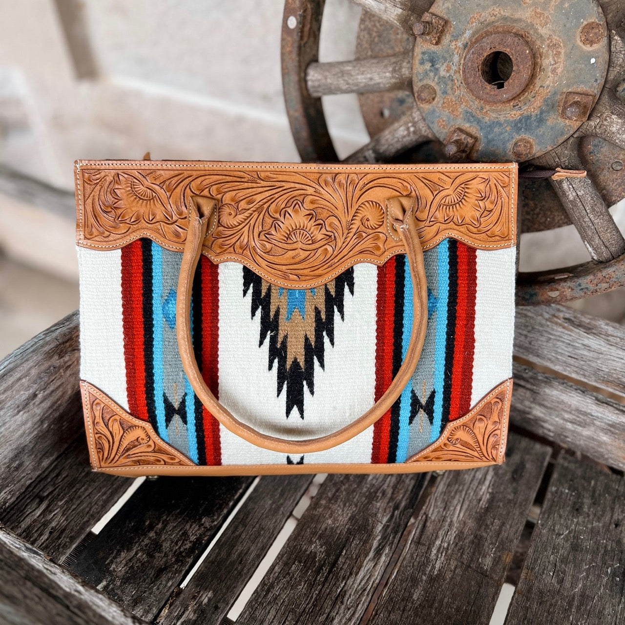 Tooled saddle blanket online purse