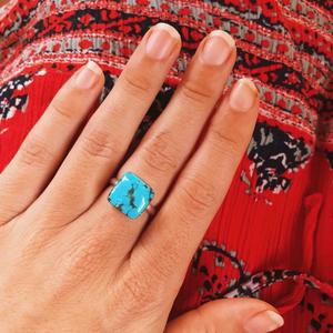 Turquoise Square Cut Ring